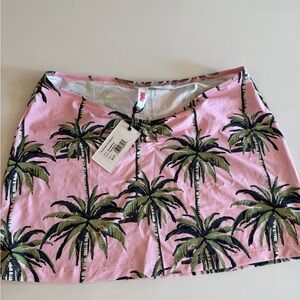 SOLID & STRIPED Pink Palm Print Swim Skirt